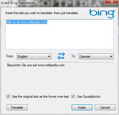 Bing Translator 1.0.0.0 - Download, Review, Screenshots