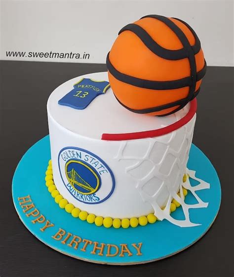 Golden State Warriors basketball team theme cake | Basketball birthday ...