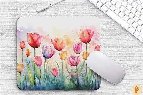 Watercolor Tulip Flowers Background Graphic by Foxmia · Creative Fabrica