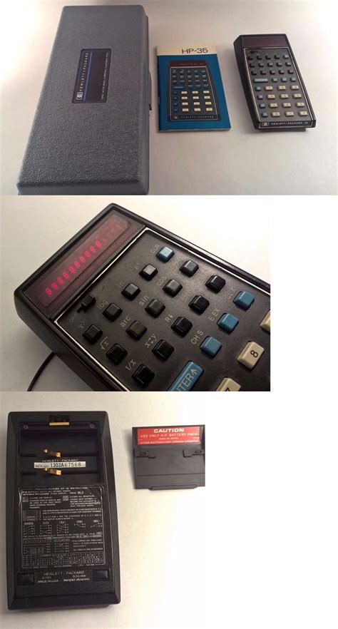 Vintage Calculators: Hewlett Packard Hp-35 Vintage Scientific Calculator + Case And Manual Works ...