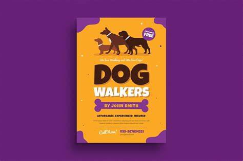 Dog Walkers Flyer | Dog walker flyer, Pet sitting flyer, Flyer template