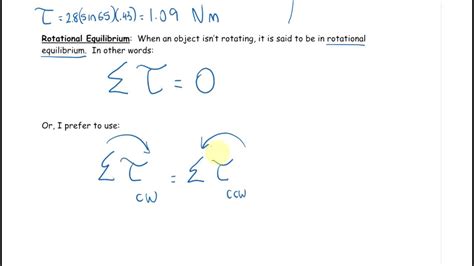 Physics 12 U10L2 Rotational Equilibrium - YouTube