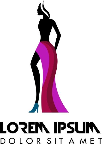 Fashion logo design with model in silhouette style Vectors graphic art designs in editable .ai ...