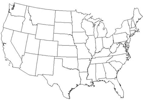 Blank 50 States Map Printable