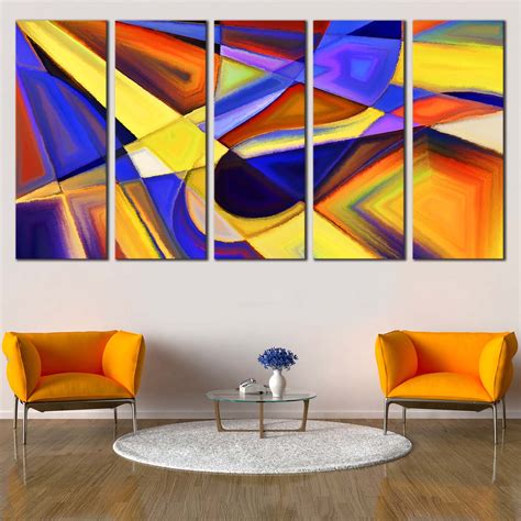 Abstract Forms Canvas Wall Art, Colorful Abstract Shape Canvas Print ...