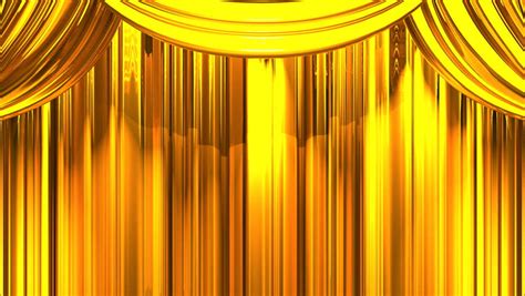 Gold Stage Curtain On Black Background. Loop Able 3D Render Animation ...