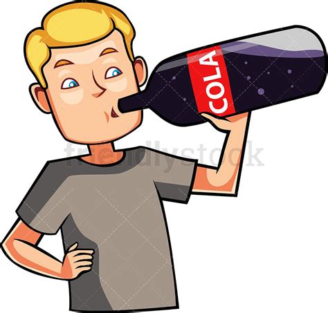 Man Drinking A Cola Drink Cartoon Vector Clipart - FriendlyStock