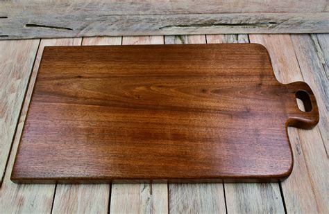 Walnut Wood Cutting Board With Handle - Cheese Board - Wedding Gift ...