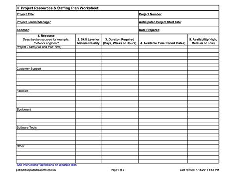 Free Printable Staffing Plan Templates [Excel, Word, PDF] Sample