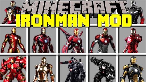 Minecraft IRON MAN MOD / CRAFT 50+ NEW POWERFUL IRON MAN SUITS! / Modded Mini-Game - YouTube