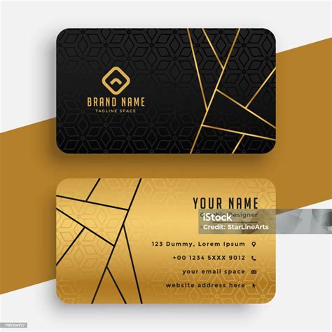 Black And Gold Luxury Vip Business Card Design Template Stock Illustration - Download Image Now ...