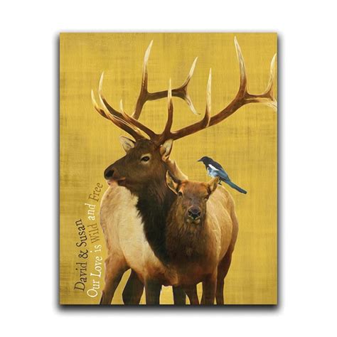 Wildlife Series Elk Personalized Wall Art