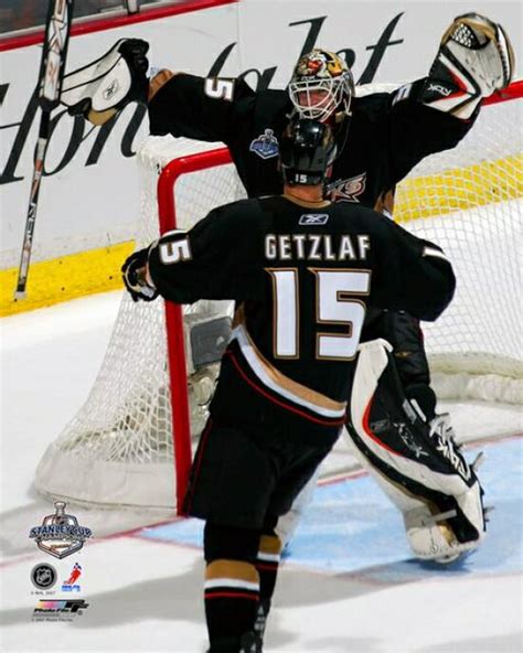 Posterazzi: Jean-Sebastien Giguere Ryan Getzlaf - 2007 Stanley Cup Game 5 Photo Print (16 x 20 ...