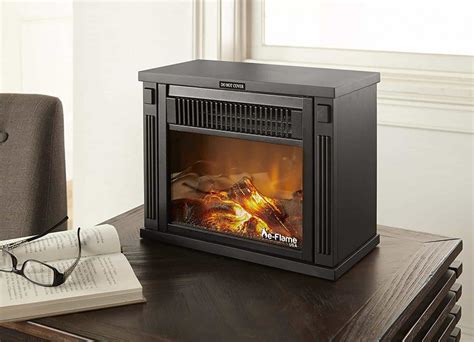 13" Compact Faux Wood Encased Portable Electric Fireplace Heater - Dark Wood by e-Flame USA ...