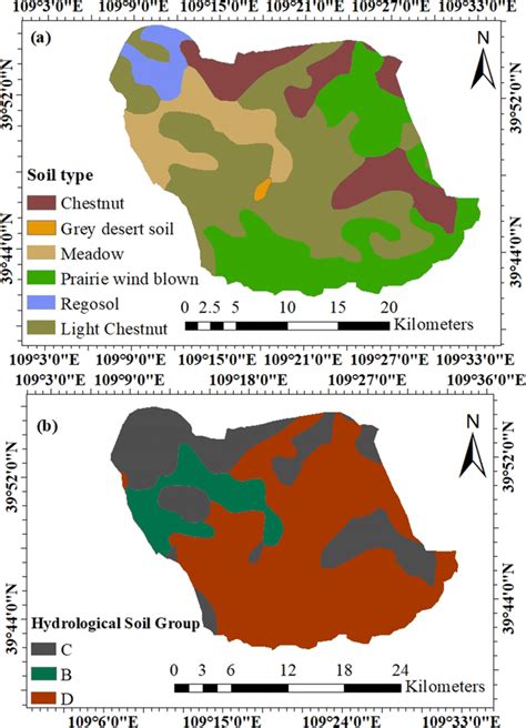 a Soil classification map; b Hydrological group map | Download Scientific Diagram