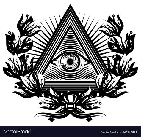 All-seeing eye of god sacred symbol in a stylized Vector Image