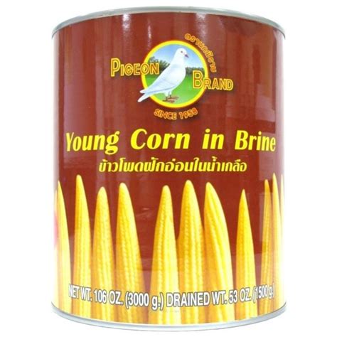 Pigeon Young Corn(Whole) 6x3kg(200 Up). - Asian Food - BKK Australia Pty Ltd