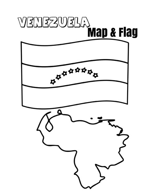 Venezuela Map and Flag Coloring Page - Free Printable Coloring Pages ...