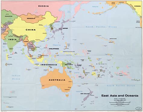 Detailed political map of East Asia and Oceania | Oceania | Mapsland | Maps of the World
