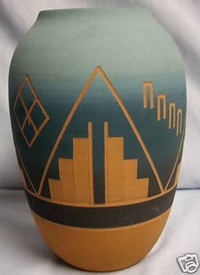 Stunning SIOUX POTTERY VASE by LITTLE THUNDER Signed 7 | #42372461