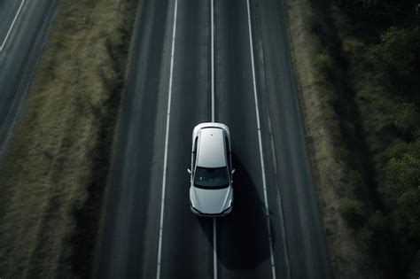 Premium AI Image | Aerial view of a car on the road