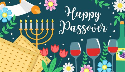 Jewish holiday Passover banner design with floral decoration, Happy Passover greeting card ...