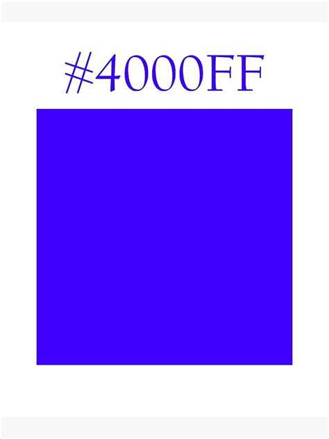 "Ultramarine Color Hex Code #4000FF Quadrat" Poster by Dator | Redbubble