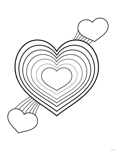 Rainbow Heart Coloring Page in Illustrator, PDF, SVG, JPG, EPS, PNG ...