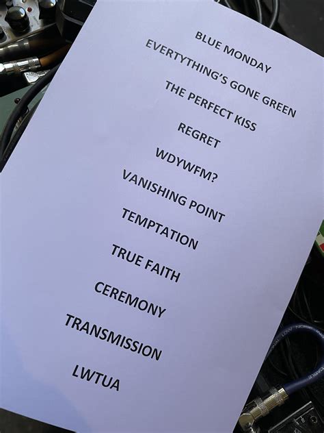 Peter Hook & The Light setlist from tonight’s show at the Beat Herder Festival, Lancashire, UK ...