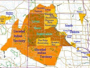 Map of present day Sioux Reservations, and their original reservation ...