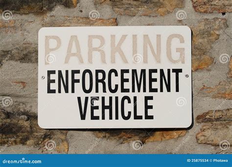 Parking for Enforcement Vehicle Sign Stock Photo - Image of perth, outdoors: 25875534