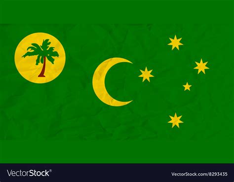 Cocos islands paper flag Royalty Free Vector Image