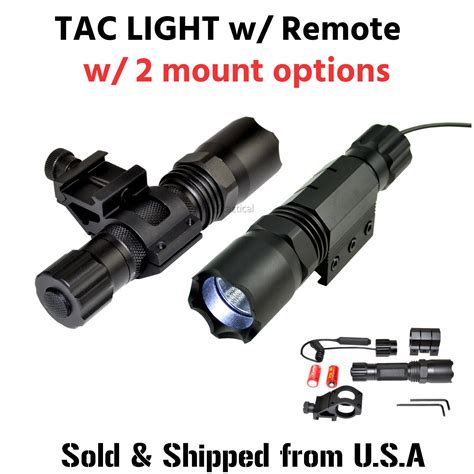 Tac Light Flashlight LED 260 Lumen Waterproof w Remote Hi/Low/Strobe Beam Rail | eBay
