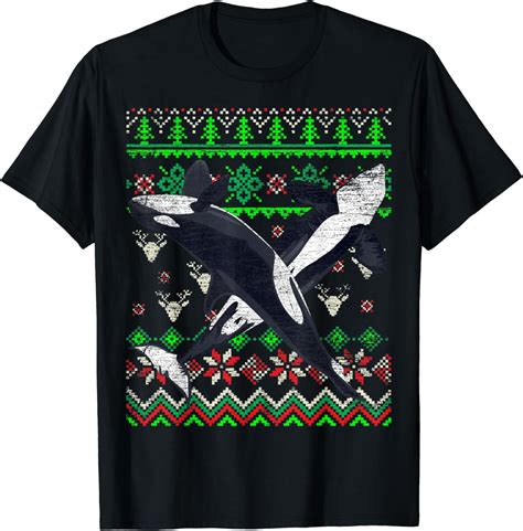 Amazon.com: Ugly Christmas Killer Whale T-Shirt : Clothing, Shoes & Jewelry