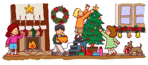 Kids celebrating Christmas (vector) Stock Vector Image by ©gow27 #35100385