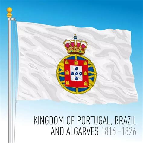 Kingdom Portugal Historical Flag 1816 1826 Vector Illustration ...