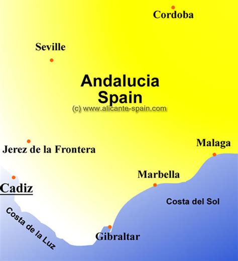 Area Map of Cadiz Spain