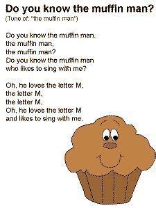 Muffin Man Song | Preschool letters, Preschool songs, Letter m crafts