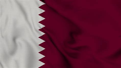 Qatar Flag. 3D flag Loop video waving in wind. Qatar Doha Flag ...