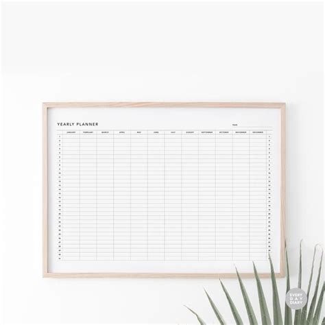 Printable Yearly Planner Wall Yearly Planner Wall Calendar | Etsy ...