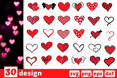 Valentines Hearts SVG Bundle Graphic by SvgOcean · Creative Fabrica