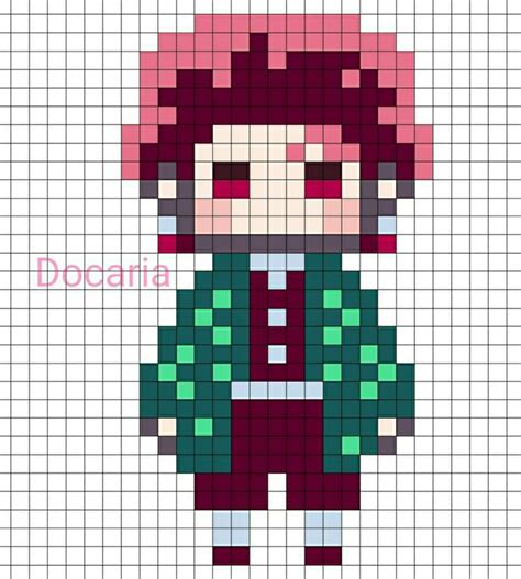 Tanjiro Pixelart Anime Pixel Art Minecraft Pixel Art Pixel Art | The Best Porn Website