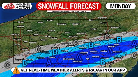 First Call Snowfall Forecast for Monday's Snow Event