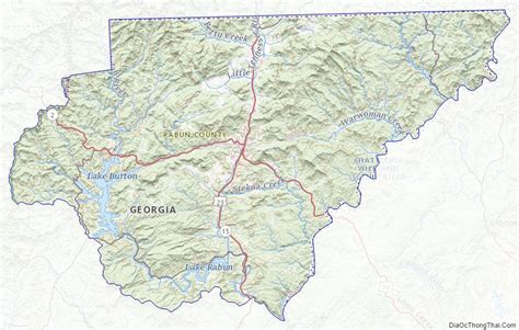 Topographic map of Rabun County, Georgia | Rabun county, Topographic map, Map