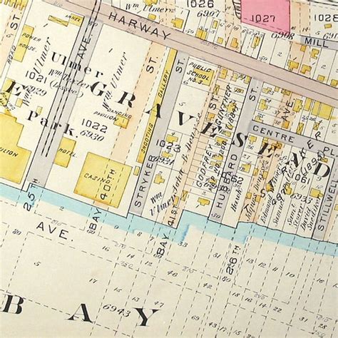 Gravesend Brooklyn Original Block and Lot Map: 1898 Antique