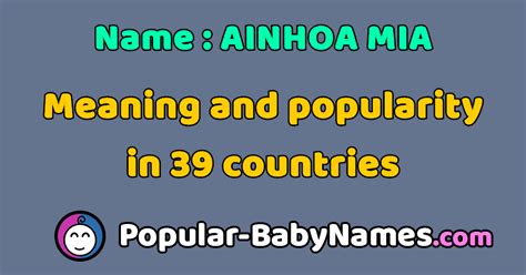 The Name Ainhoa Mia : popularity, meaning and origin, popular baby names