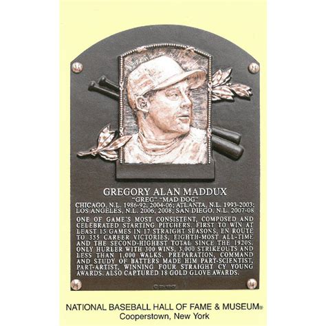 Greg Maddux Baseball Hall of Fame Plaque Postcard