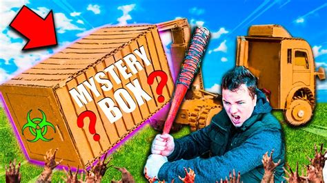 $10,000 Mystery Box Fort Zombies CAR Survival! 24 Hour ZOMBIES Nerf War Z 📦😱 - YouTube