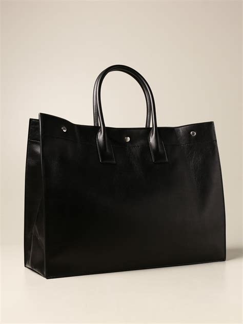 Saint Laurent Rive Gauche leather tote bag | Bags Saint Laurent Men Black | Bags Saint Laurent ...