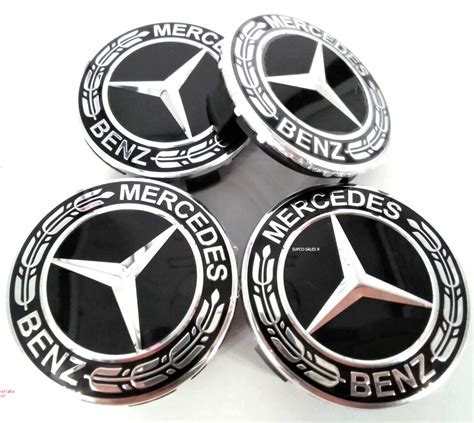 Wheel caps for Mercedes Benz 75mm x 4 A B C Class E class AMG gloss ...